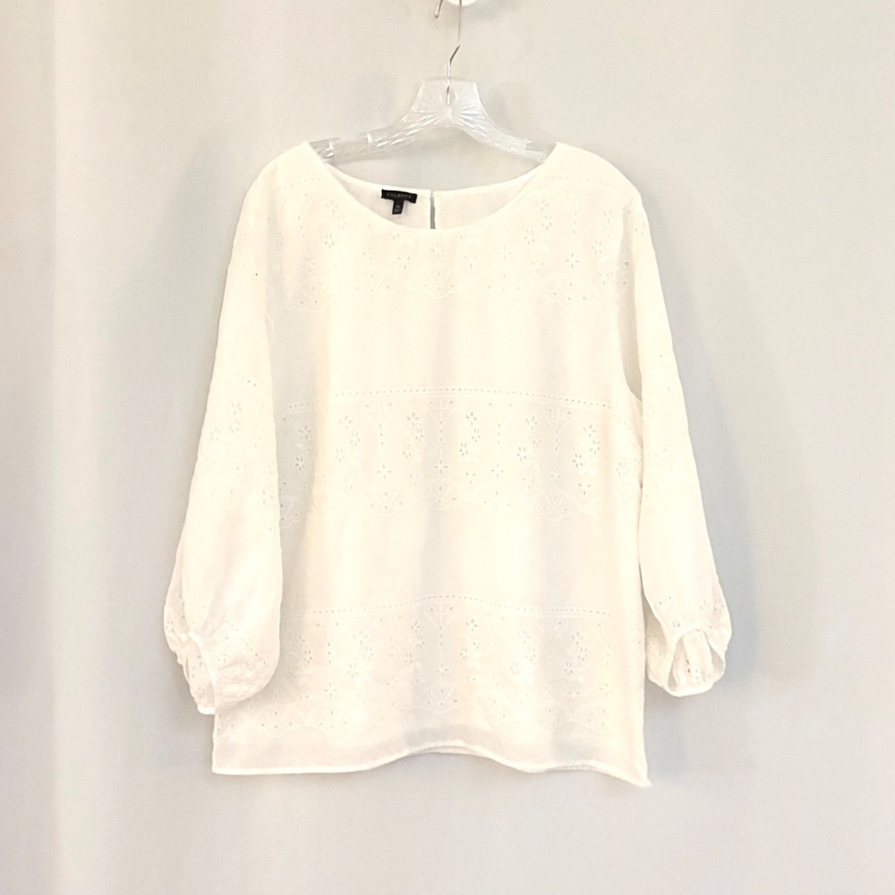 Talbots 3/4 Sleeve Embroidered Blouse - Picture 2 of 9